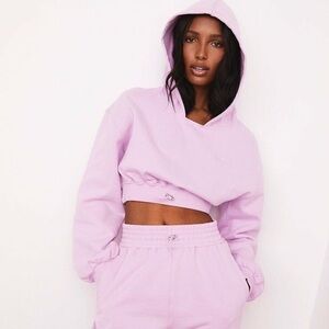 For Love and Lemons x Victoria’s Secret Josie Cropped Hoodie Lilac - L